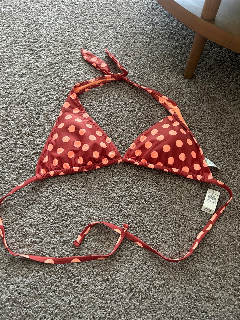 aerie Red Polka Dot Triangle Bikini Top